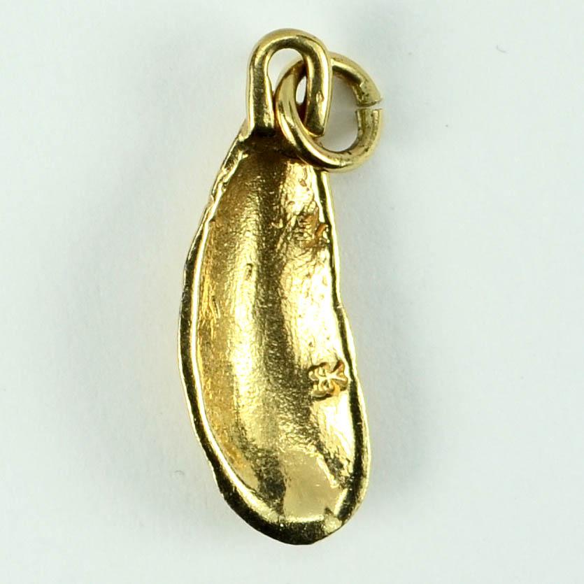 Women's or Men's 14 Karat Yellow Gold Mussel Shell Charm Pendant