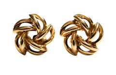 14k Yellow Gold Nabco Open Work Wheel Post Earrings