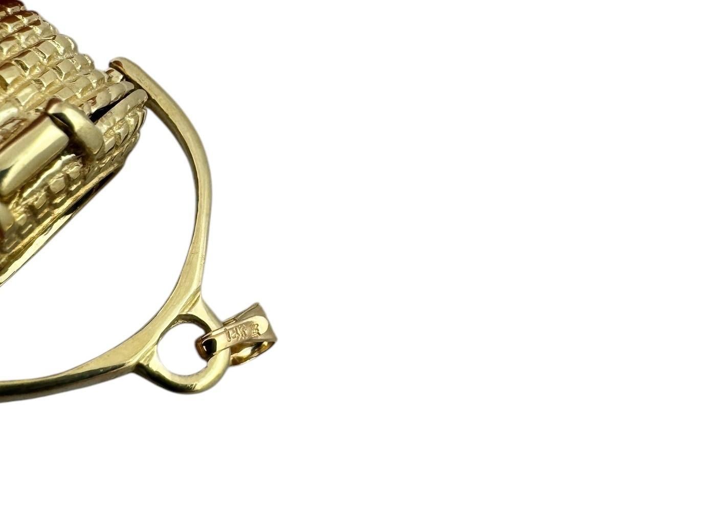 Women's 14K Yellow Gold Nantucket Basket Charm Pendant #19704