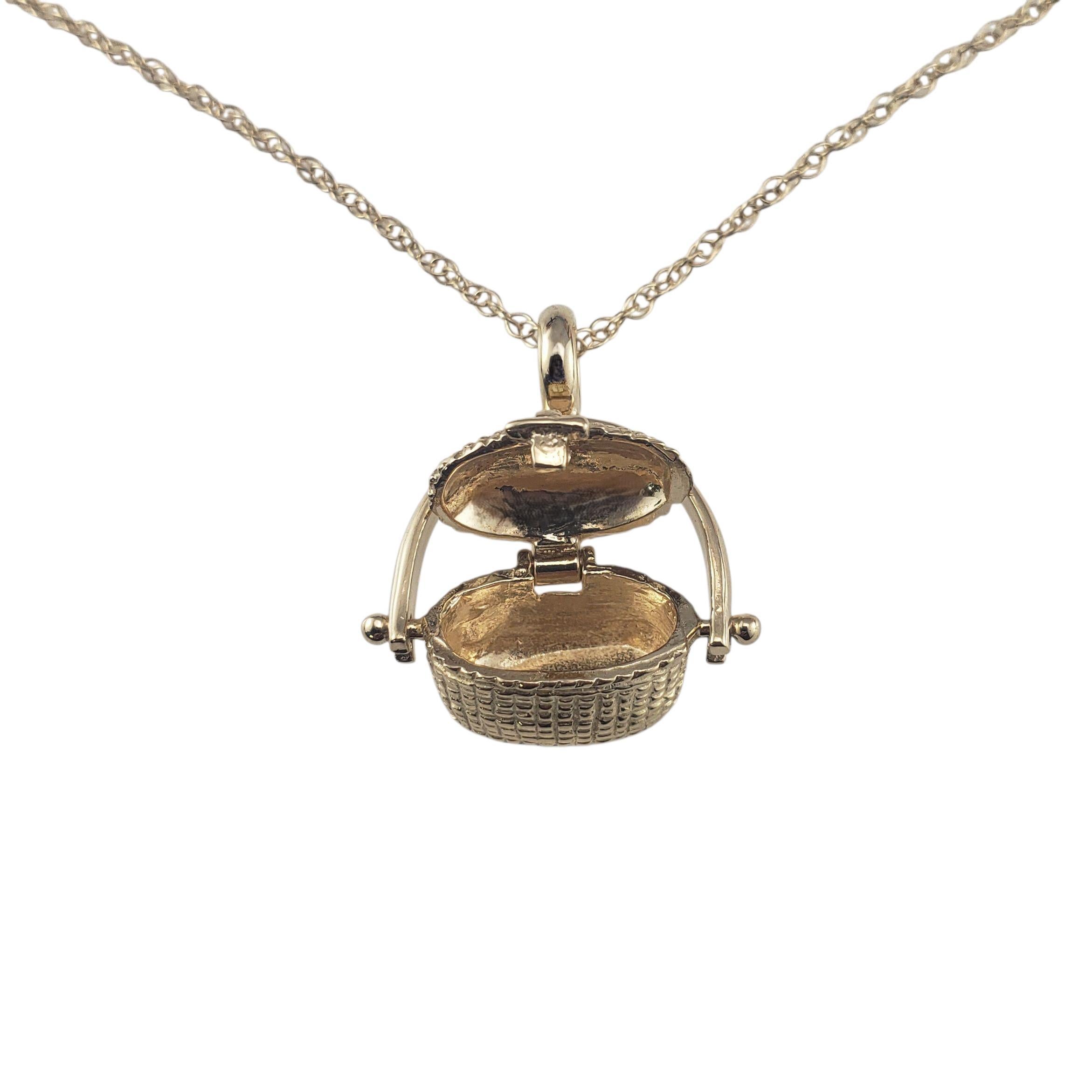 Collier à pendentif panier Nantucket en or jaune 14K #23411 Bon état - En vente à Washington Depot, CT
