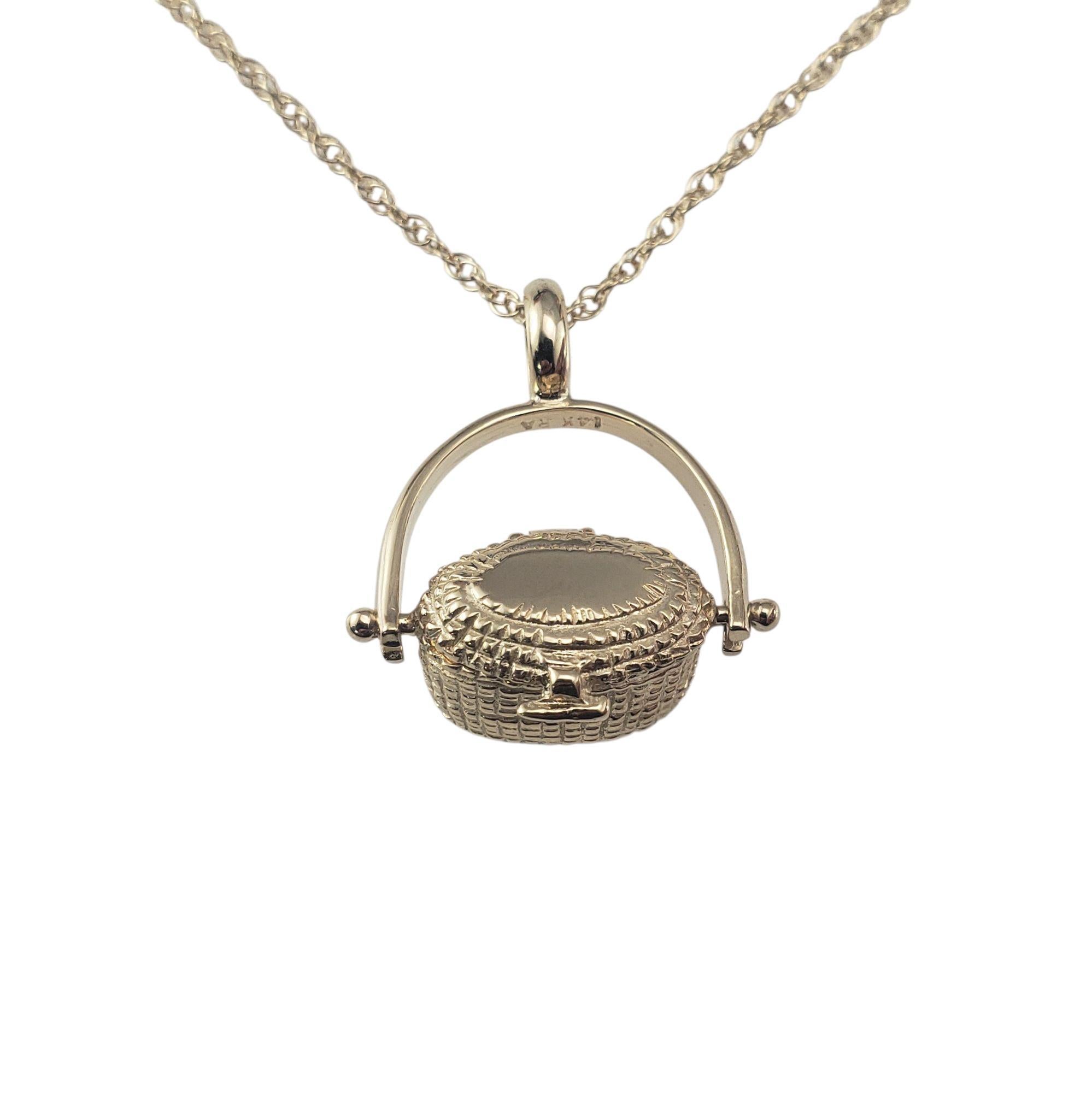 Collier à pendentif panier Nantucket en or jaune 14K #23411 Pour femmes en vente