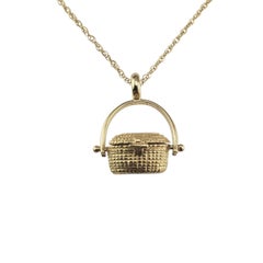 14K Yellow Gold Nantucket Basket Pendant Necklace #23411