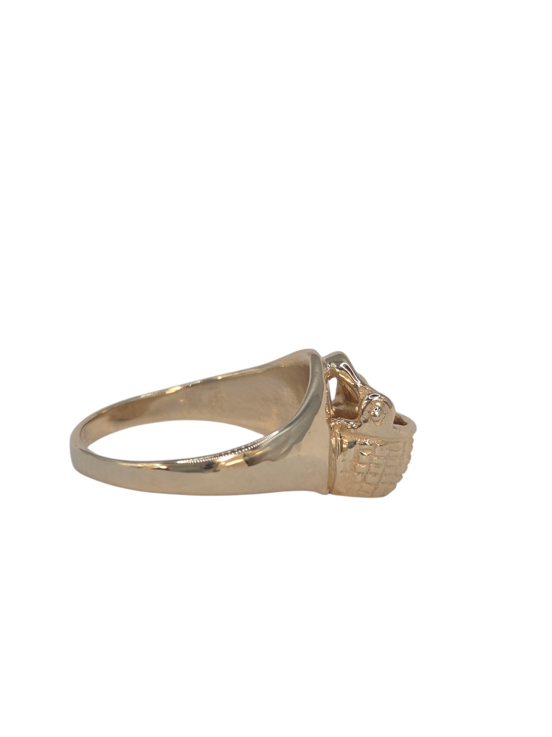 Bague Nantucket Basket en or jaune 14K Taille 3.5 #23534 Bon état - En vente à Washington Depot, CT