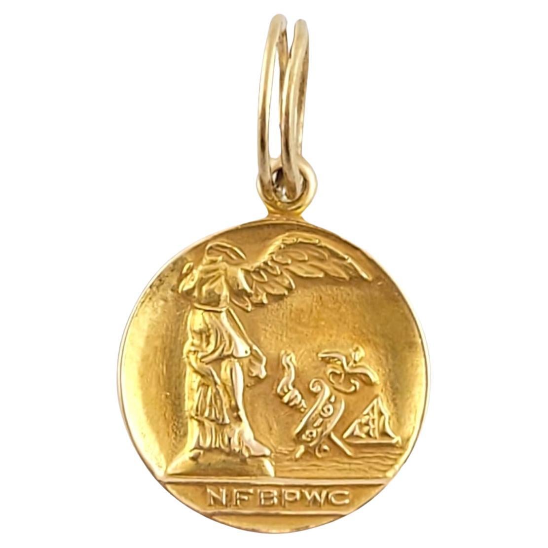 14K Yellow Gold National Federation Business Pro Women's Club Charm #14540 For Sale