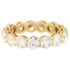 14k Gelbgold Natürlicher 4,81 Karat Runder Brillant Diamant Ewigkeitsring