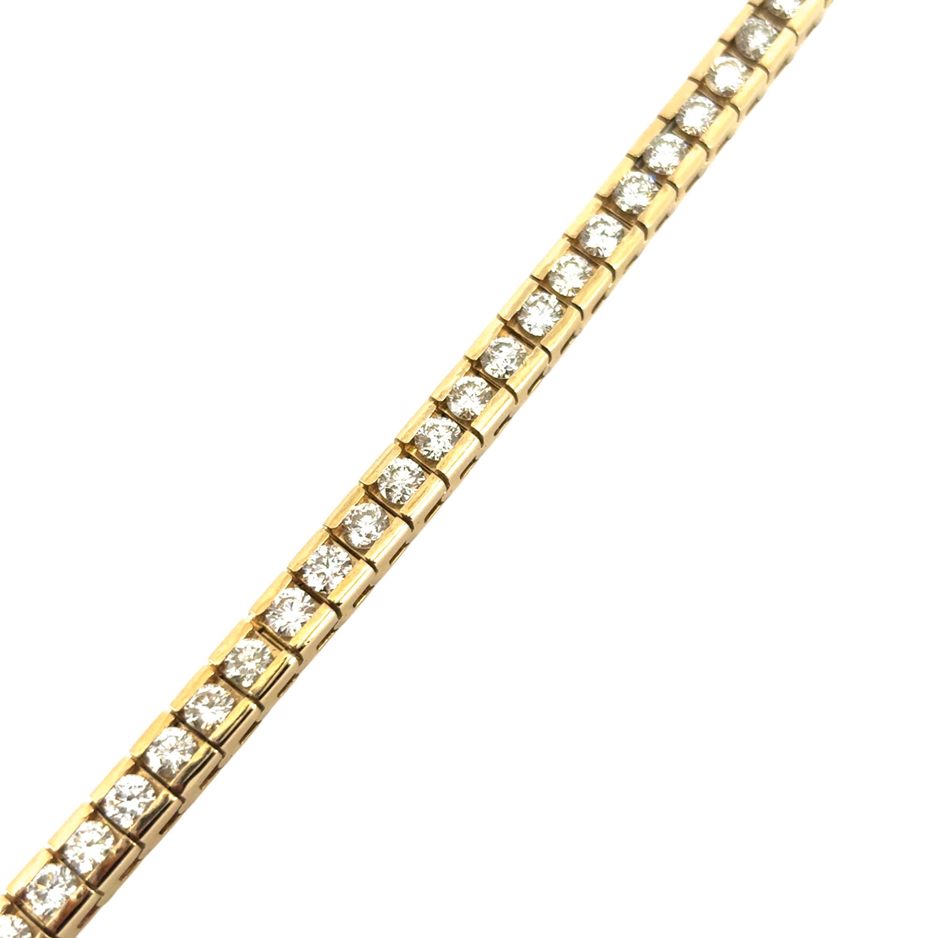 14k Yellow Gold Natural 5.5 Carat Diamond Tennis Bracelet 3