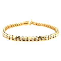 14k Yellow Gold Natural 5.5 Carat Diamond Tennis Bracelet