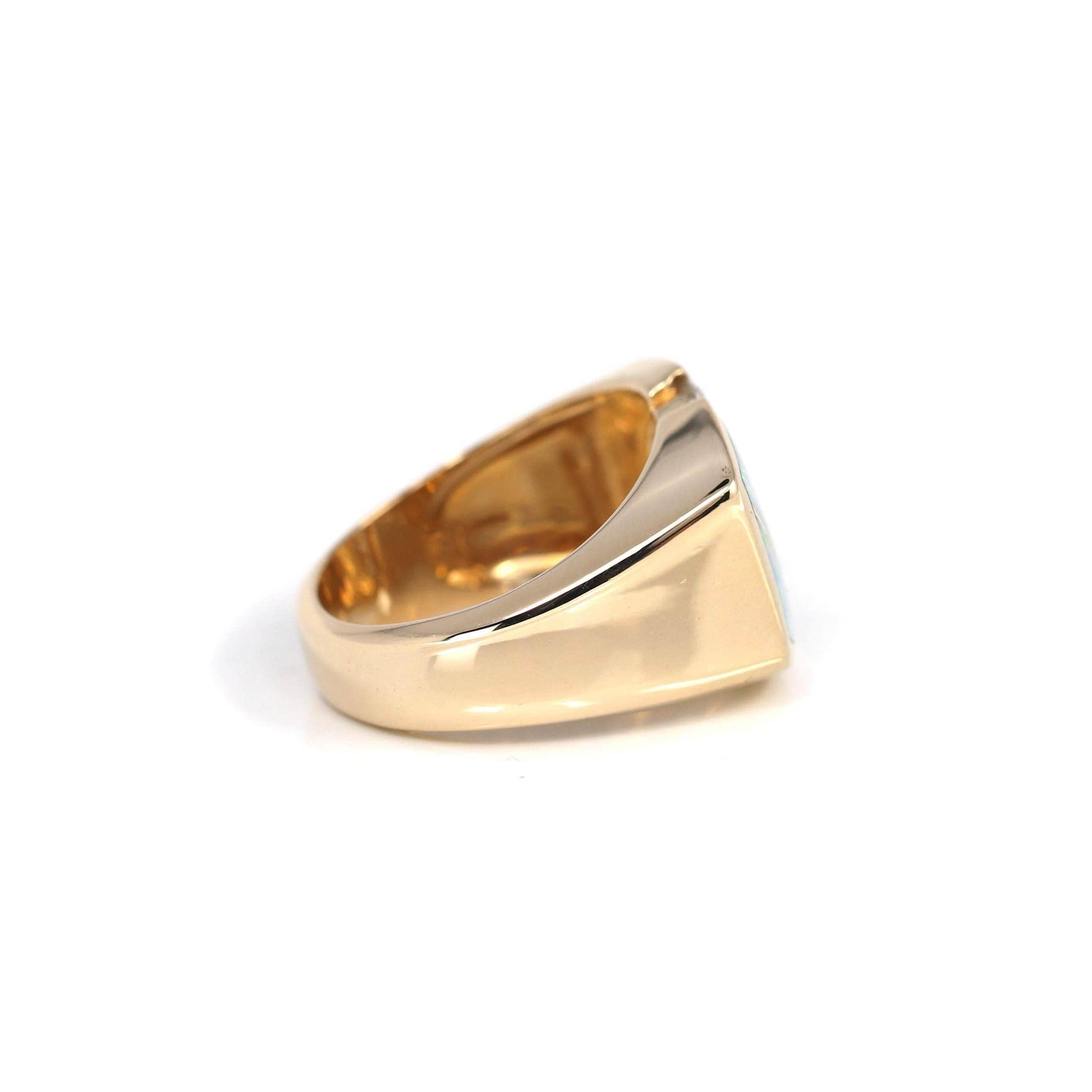 mens opal ring gold