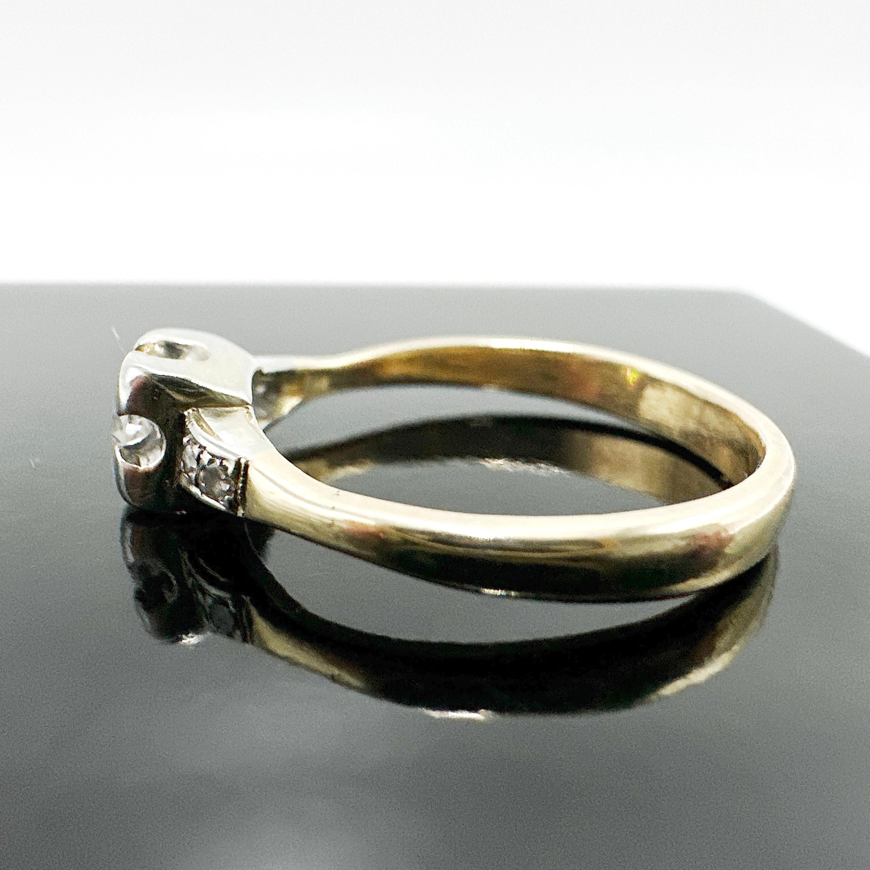 Im Angebot: 14k Gelbgold Verlobungsring mit natürlichem Diamant 0,16TCW () 6
