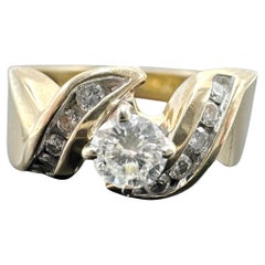 Anello di fidanzamento con diamante naturale in oro giallo 14k 0.46TCW