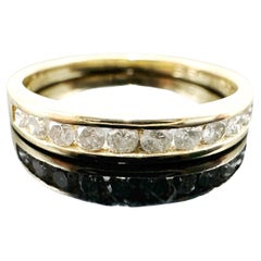 Bague d'éternité en or jaune 14 carats avec diamant naturel 0,25 carat