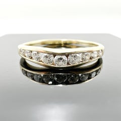 Bague d'éternité en or jaune 14 carats avec diamants naturels 0,41 carat