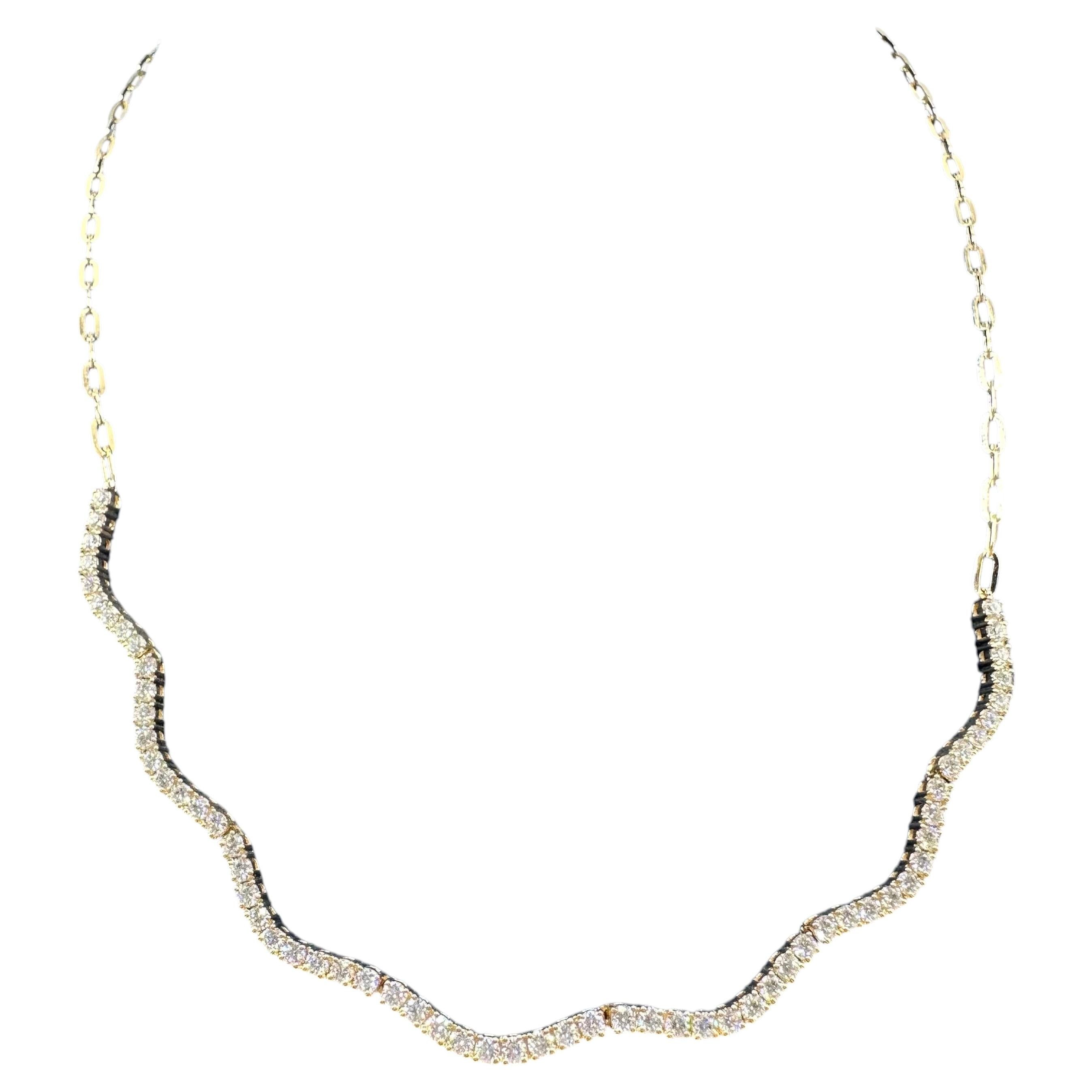 Collana di diamanti naturali in oro giallo 14K - 2.45CT F-G / VS2-SI1