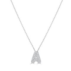 14K Yellow Gold Natural Diamond Pave Initial Necklace 0.50 carats -A