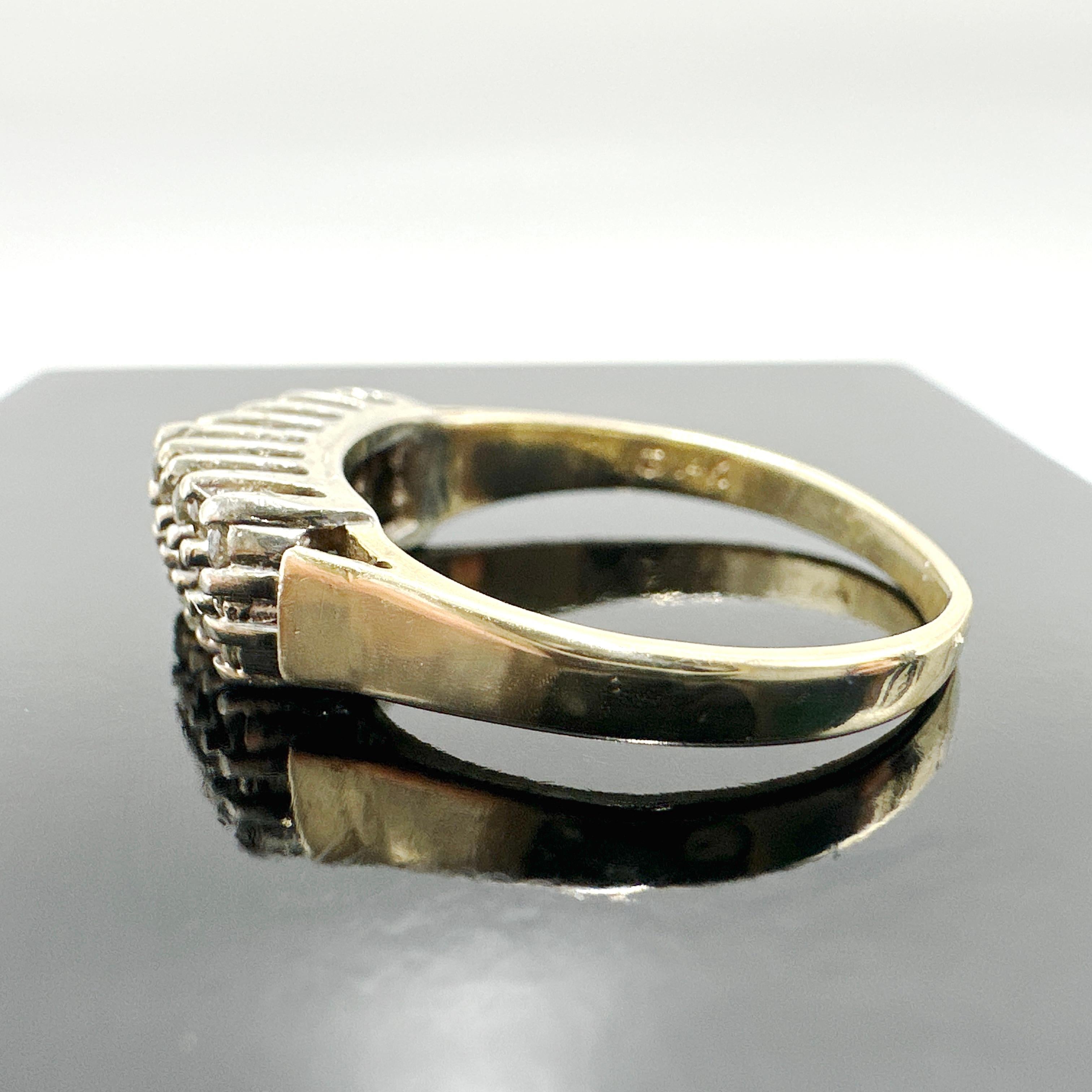 14k Gelbgold Natürlicher Diamant „Stairway to Heaven“ Ring. 0,40TCW Damen