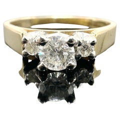 Anillo Trinidad Diamante Natural Oro Amarillo 14k 0.35TCW