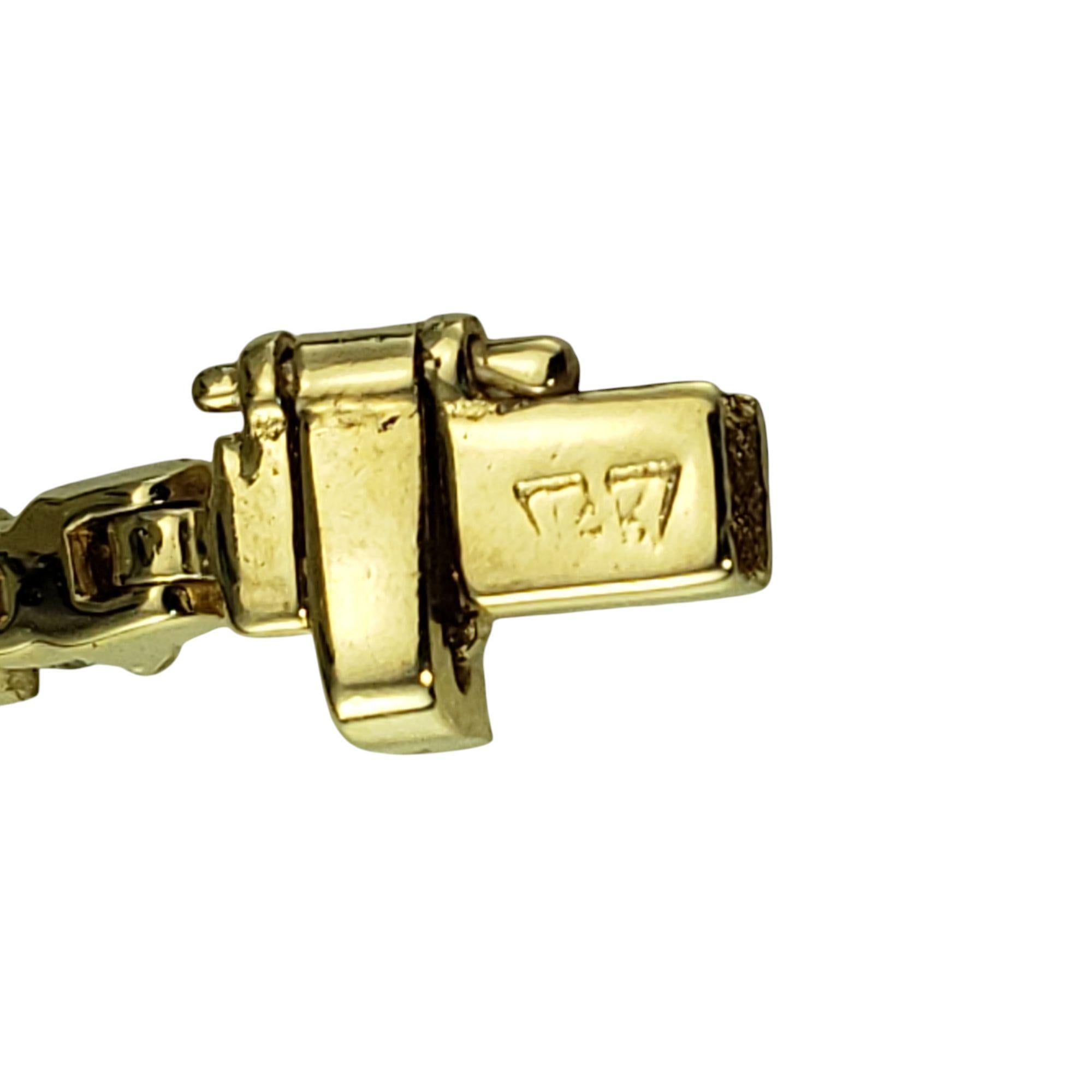 Women's 14K Yellow Gold Natural Emerald and Diamond Link Bracelet  #21216 For Sale