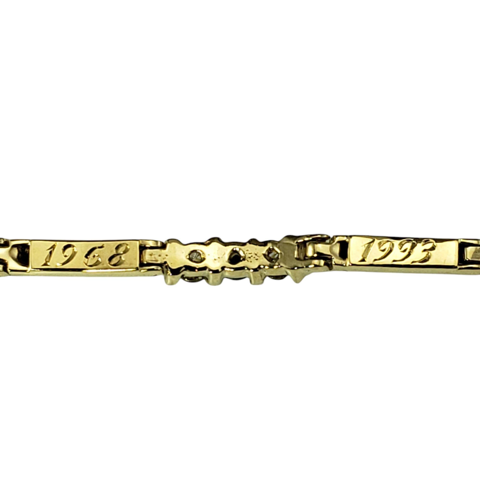 14K Yellow Gold Natural Emerald and Diamond Link Bracelet  #21216 For Sale 1