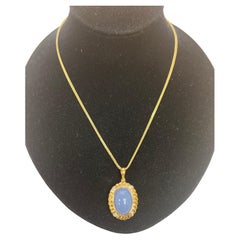 14k Yellow Gold Natural Lavender Jade Pendant w/ Round Diamonds