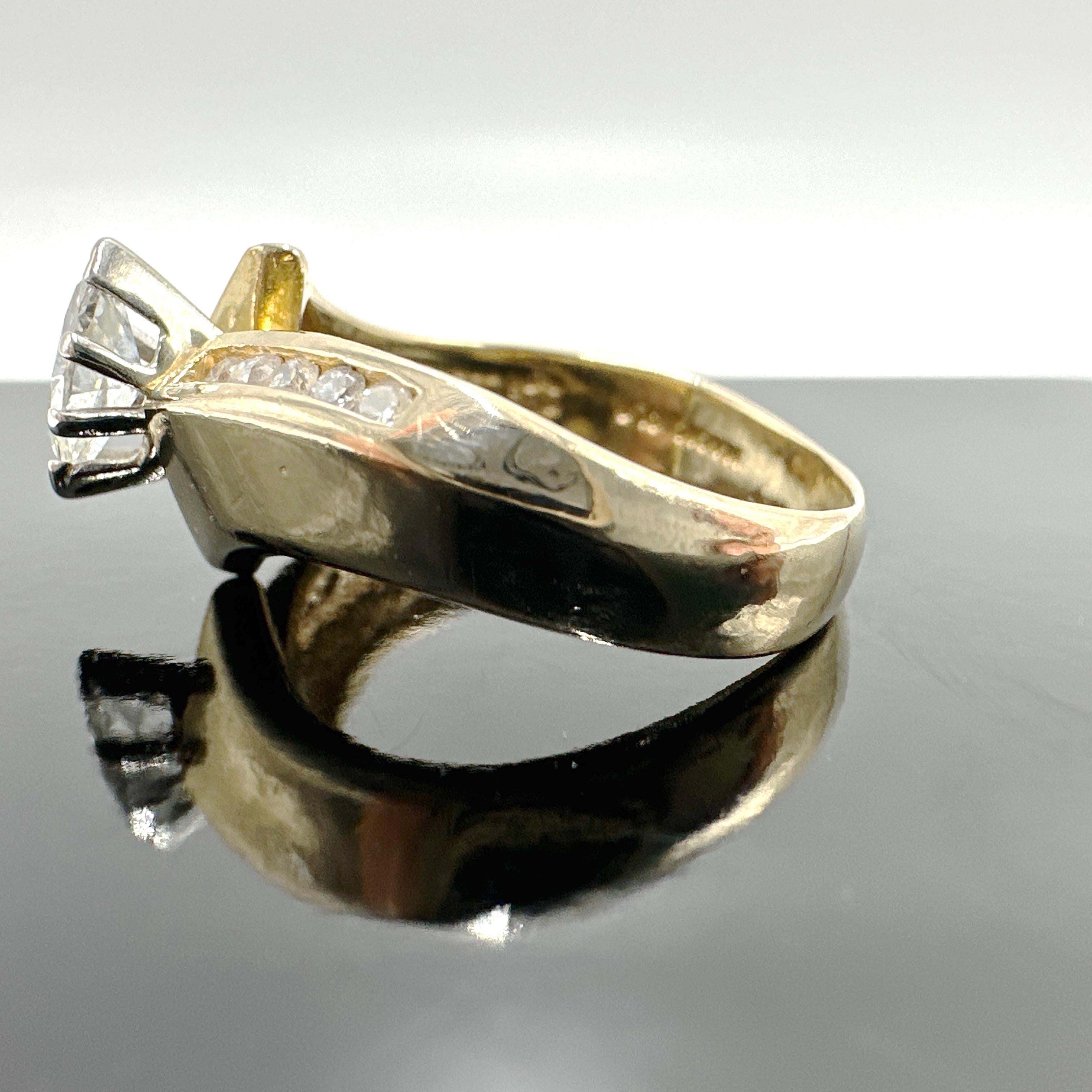 14k Yellow Gold Natural Marquise Diamond Engagement Ring. 0.52TCW 1