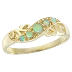 14K Yellow Gold Natural Opal Vintage Style Ring