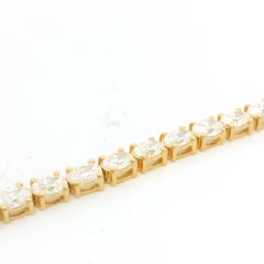 14k Yellow Gold Natural Oval Cut East-West Set Diamond Tennis Bracelet