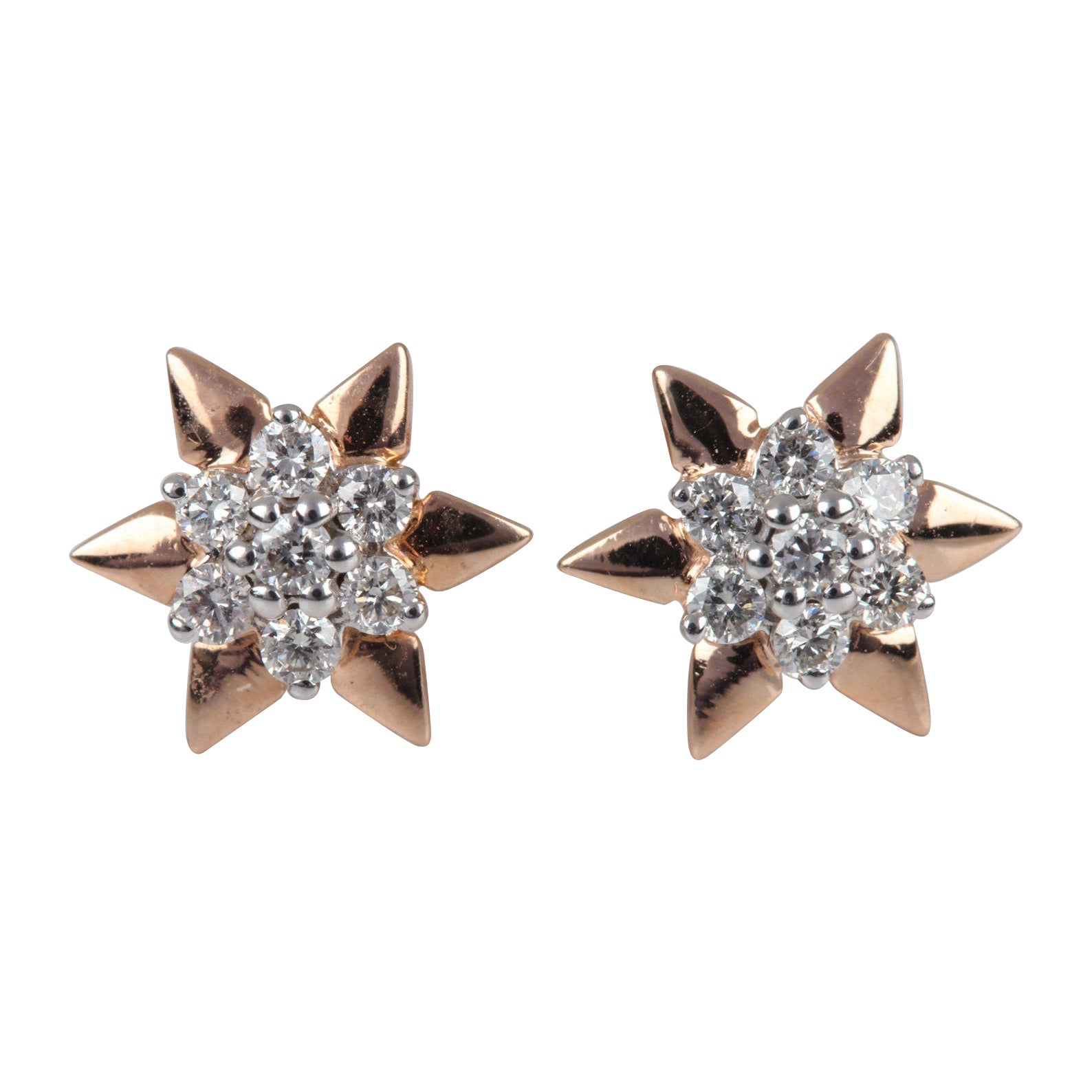 Orecchino con diamante naturale in oro giallo 14k Regalo di anniversario minimalista per lei