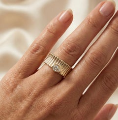 14K Yellow Gold Pear Shape Diamond Ring, 0.31ct GH-SI, Unisex