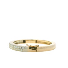 Bangle in oro giallo 14K con diamanti tondi naturali taglio Brilliante In magazzino