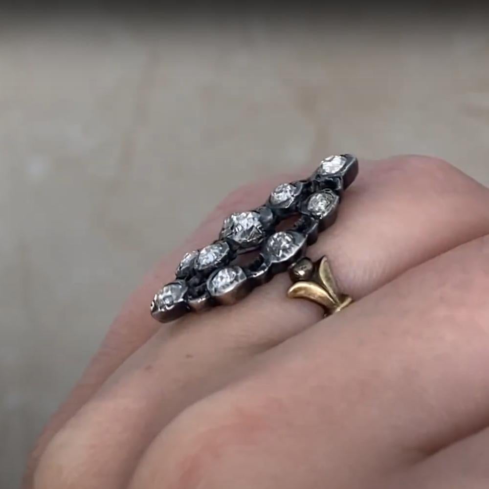 Navette-Style Diamond Ring (Approx. 0.80-Carats) 14k Yellow Gold, Circa 1800 In Excellent Condition For Sale In New York, NY