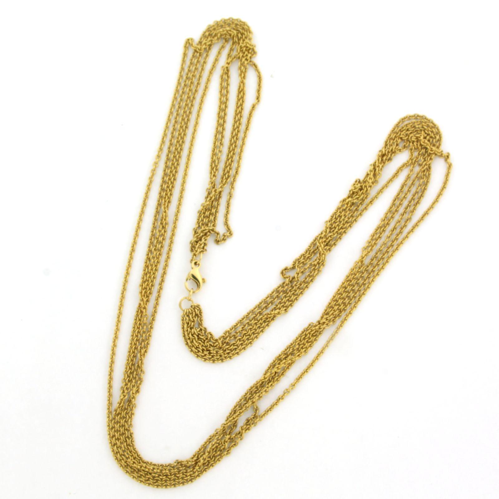 Collar de oro amarillo de 14 quilates - 14,5 gramos - 40 cm de largo en venta 2
