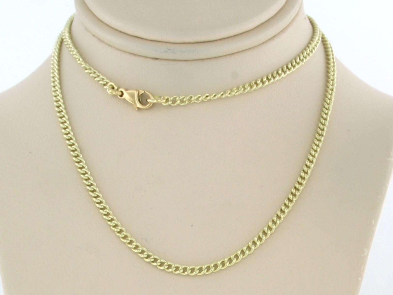 14k yellow gold necklace - 45 cm long

detailed description

the necklace is 45 cm long and 2.3 mm wide

total weight 8.7 grams

the necklace is in good condition

hallmark present, guaranteed 14k gold
b15655