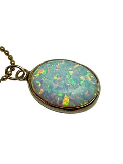 14K Yellow Gold Necklace with Opal