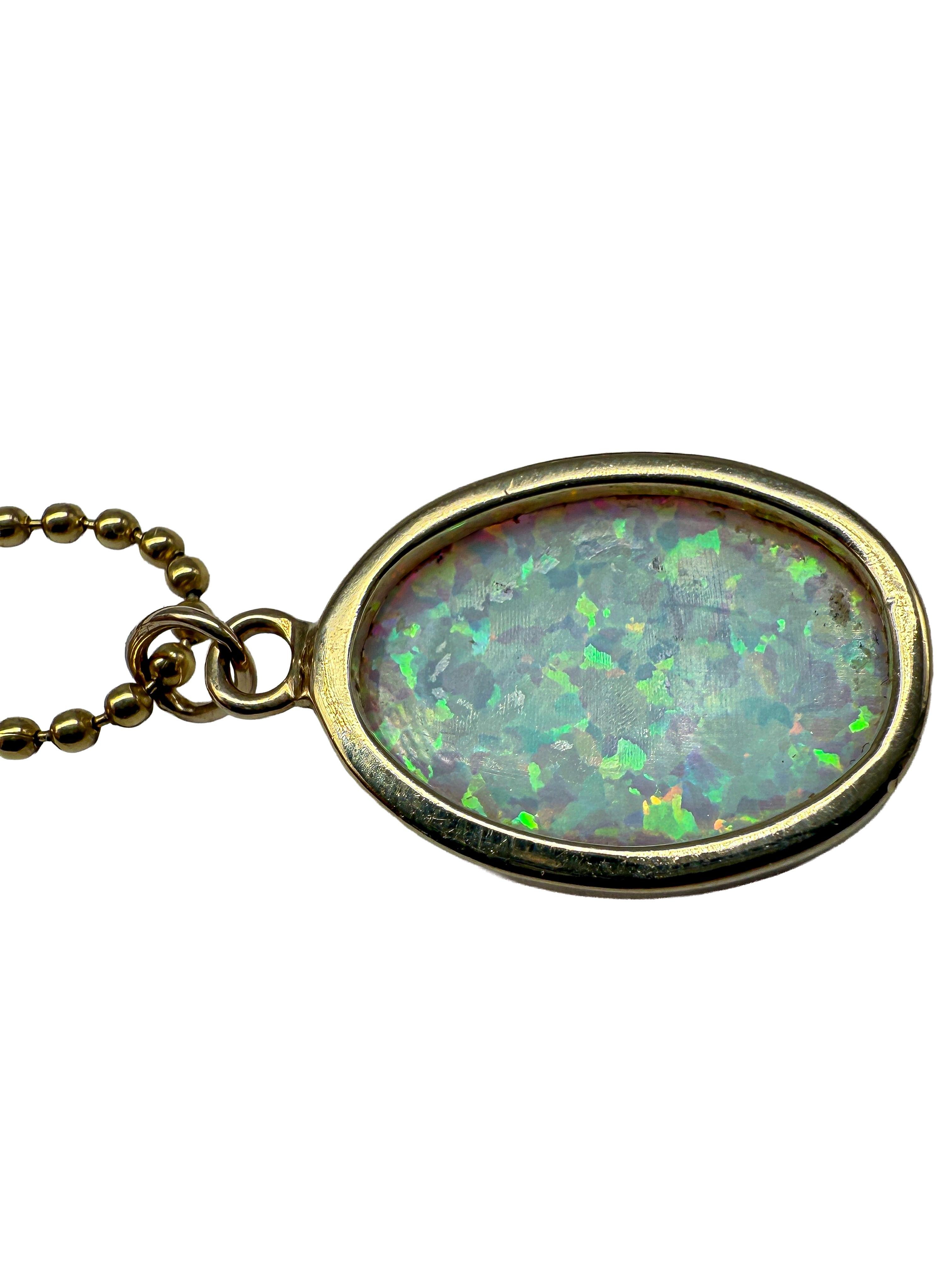 Moderno Collana in oro giallo 14K con opale in vendita