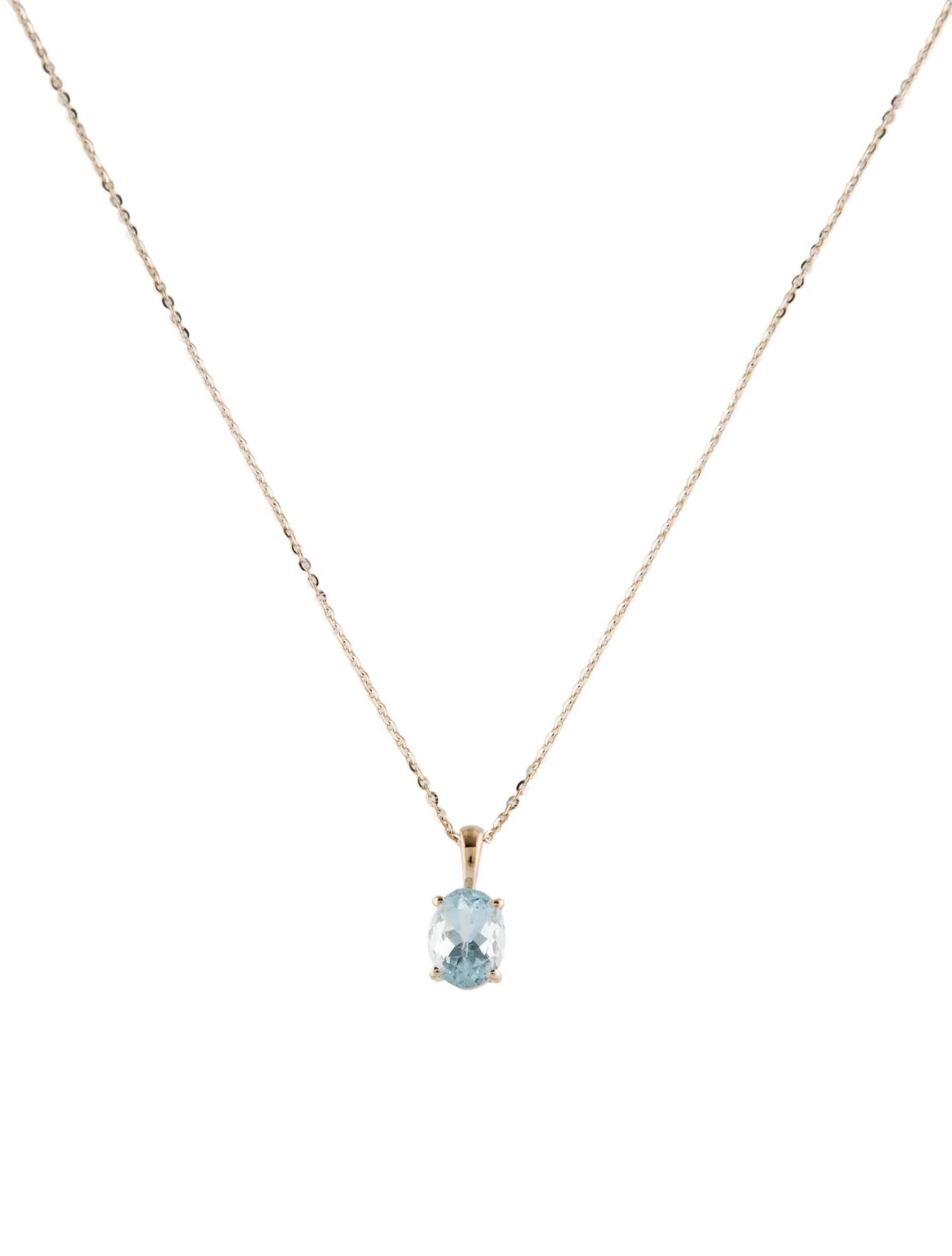 Elevate your jewelry collection with our stunning 14K Yellow Gold Aquamarine Pendant Necklace. This exquisite piece features a beautifully crafted oval modified brilliant aquamarine, set in the finest 14K yellow gold. The pendant's serene blue hue