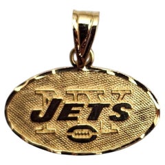 14K Yellow Gold New York Jets Pendant #25251
