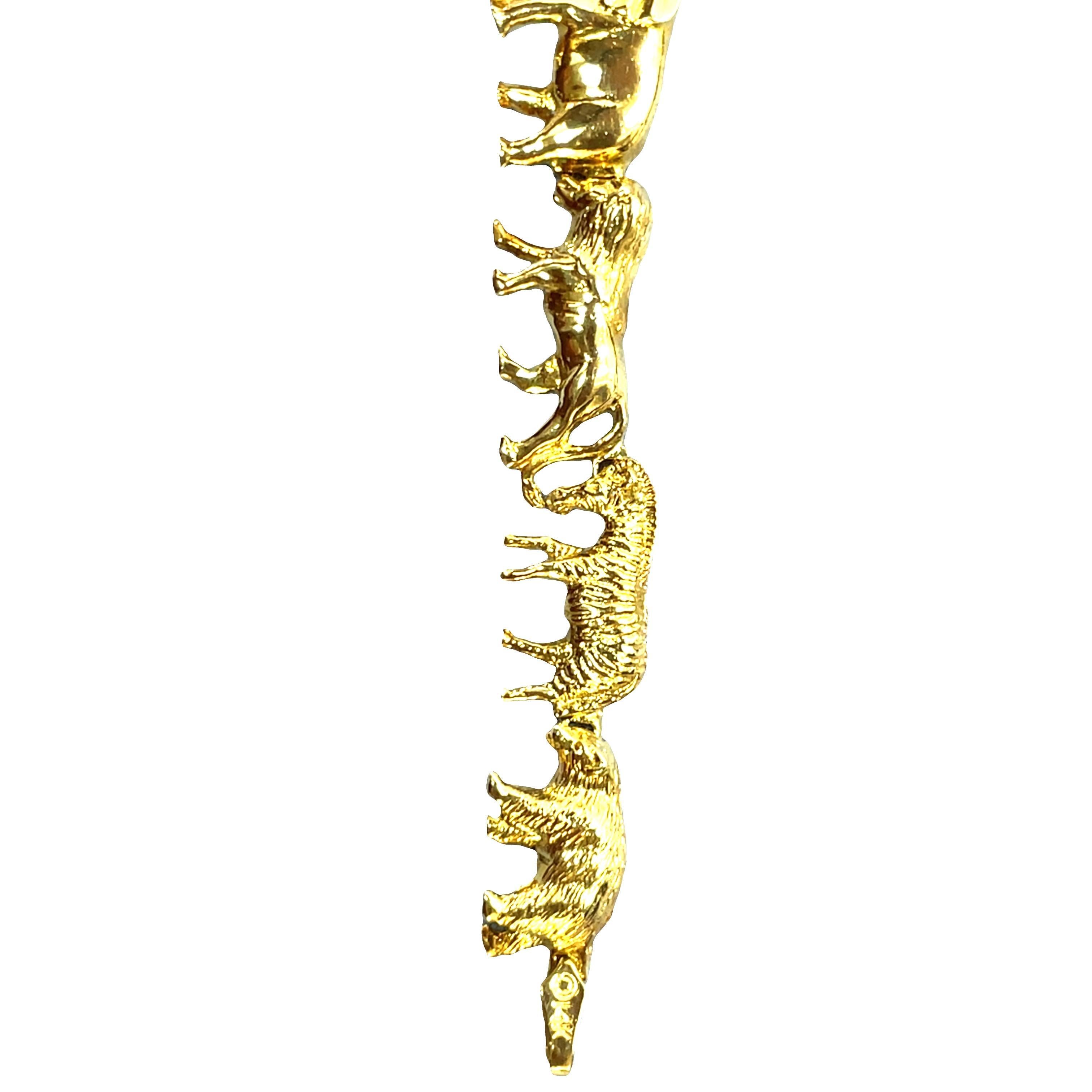 Bracelet Arche de Noé en or jaune 14k en vente 2