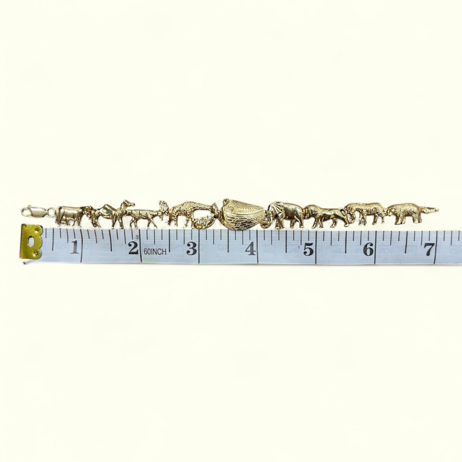 Bracelet Arche de Noé en or jaune 14k en vente 3