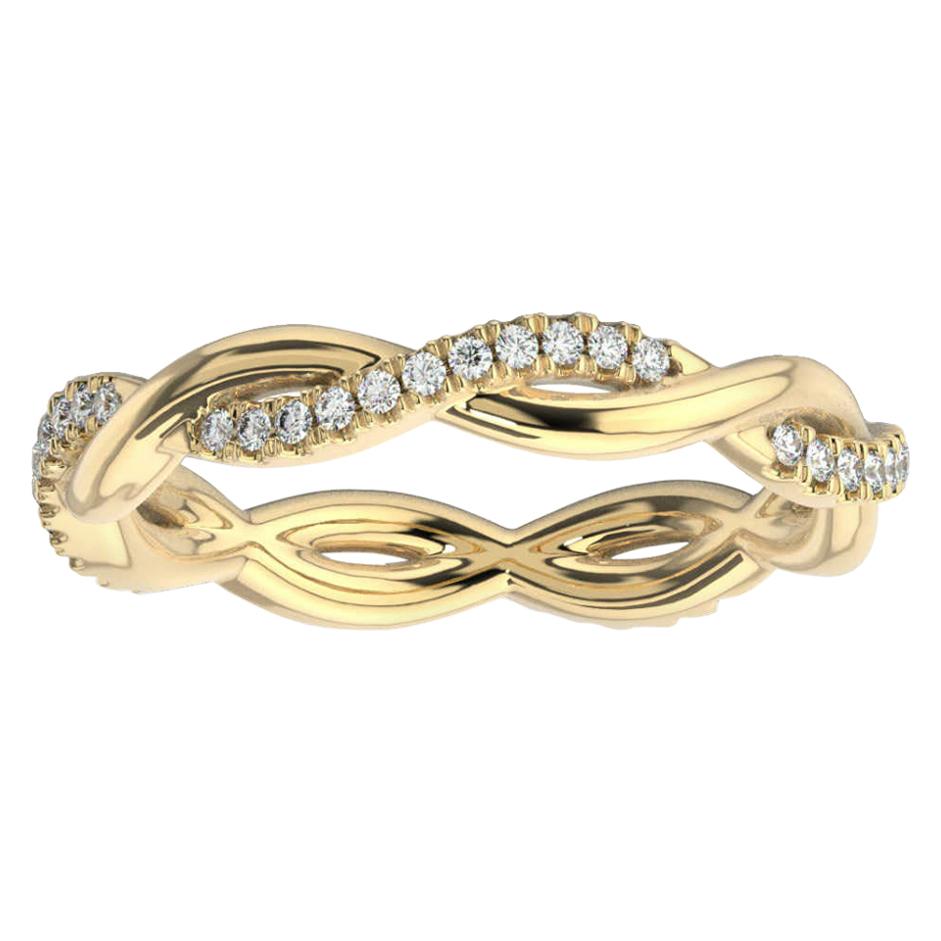 14K Yellow Gold Norma Petite Interwine Eternity Diamond Ring For Sale