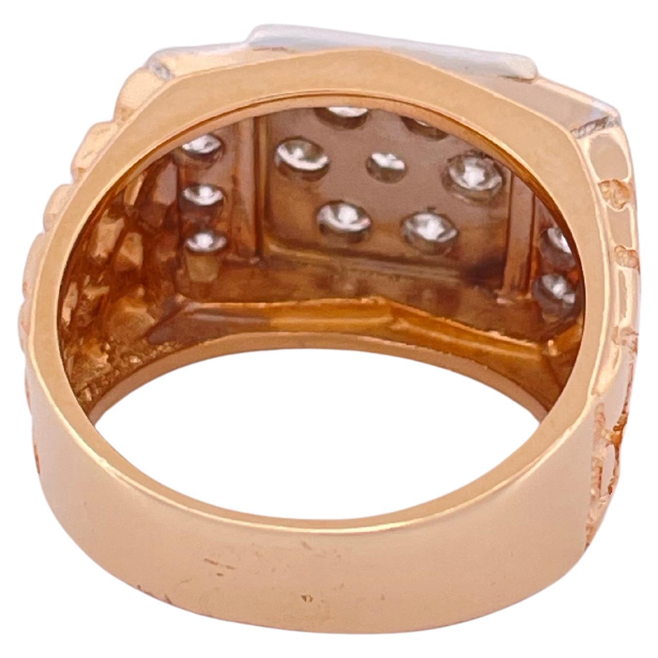 Anello a grappolo di diamanti in oro giallo 14k stile pepita 1,75ctw G-H SI In condizioni buone in vendita a Sewickley, PA