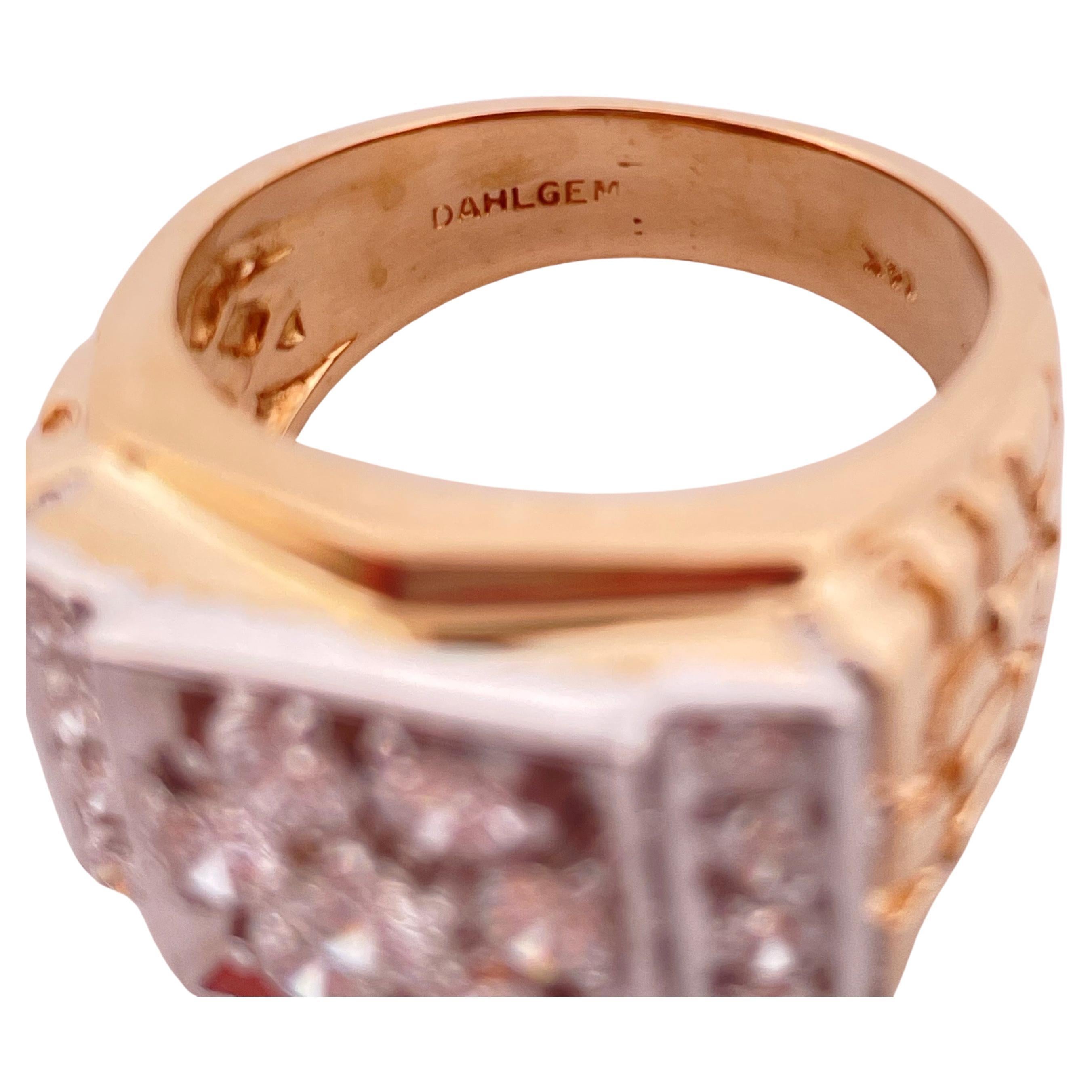 Anello a grappolo di diamanti in oro giallo 14k stile pepita 1,75ctw G-H SI in vendita 1