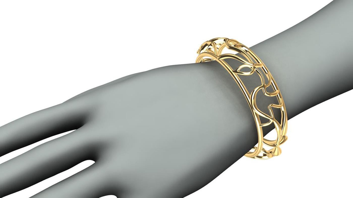 Bracelet jonc océaniques en or jaune 14 carats Neuf - En vente à New York, NY