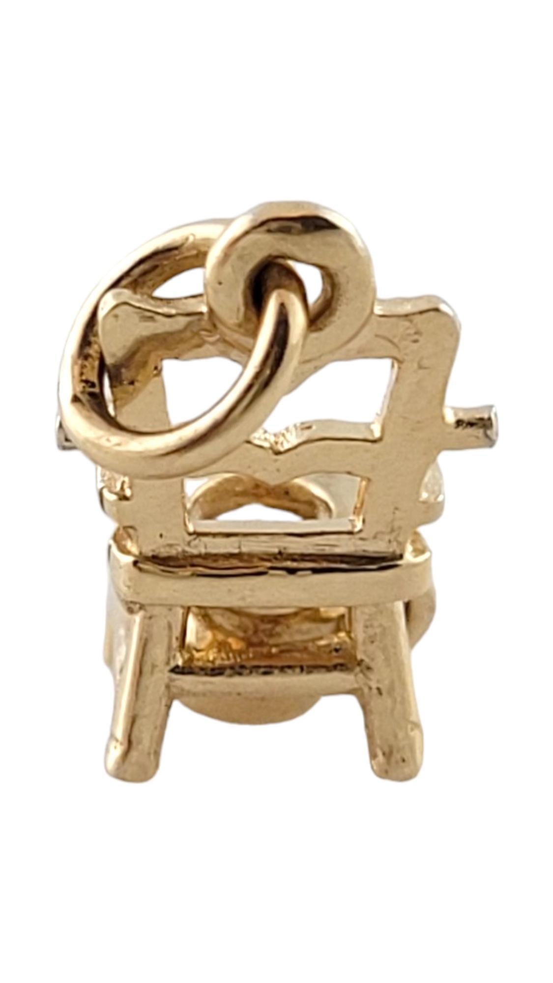14K Yellow Gold Old Fashioned Potty Chair/ Commode Charm #18205 6