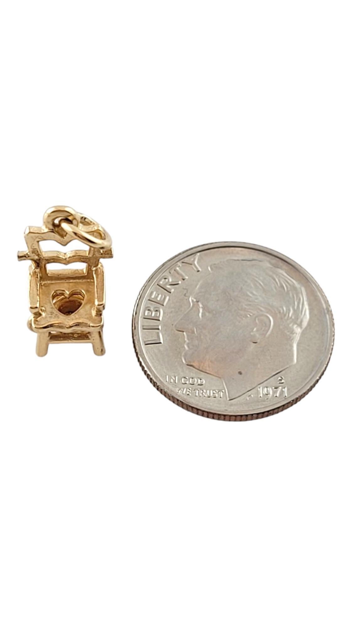14K Yellow Gold Old Fashioned Potty Chair/ Commode Charm #18205 1
