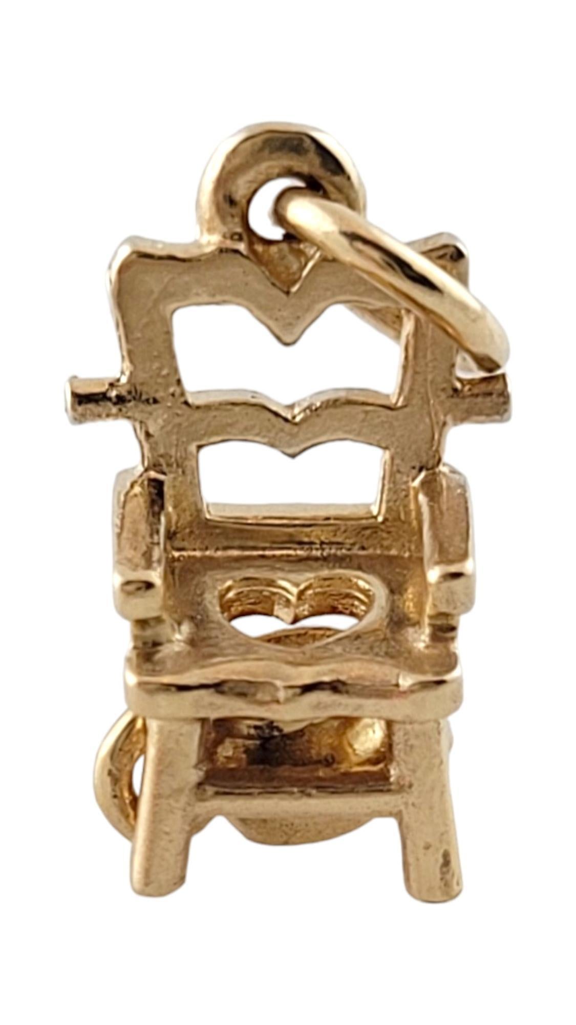 14K Yellow Gold Old Fashioned Potty Chair/ Commode Charm #18205 2