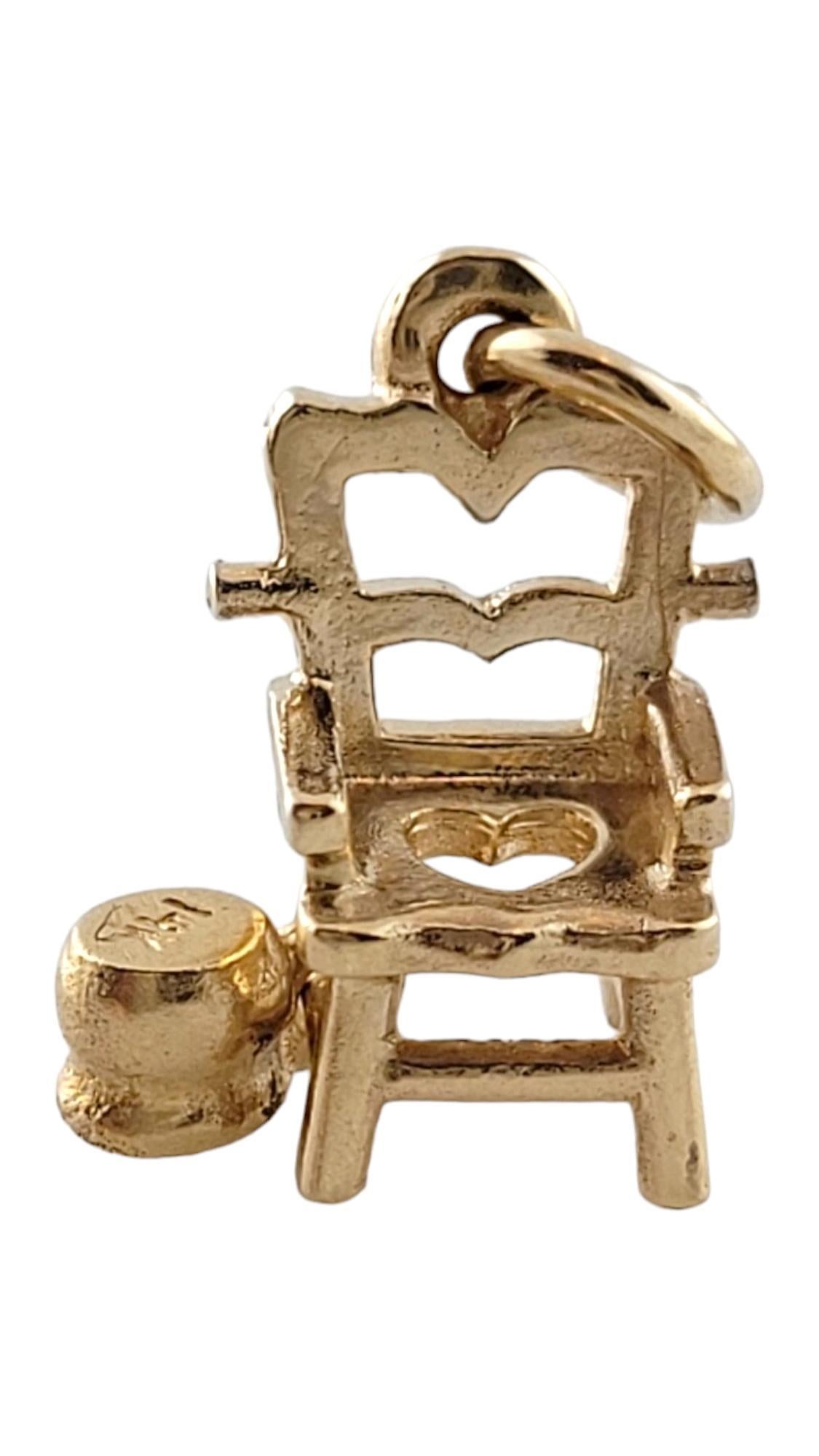 14K Yellow Gold Old Fashioned Potty Chair/ Commode Charm #18205 3