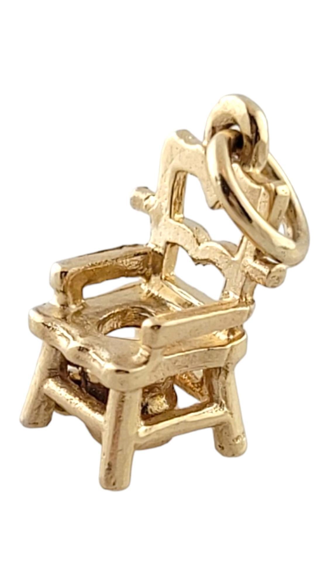 14K Yellow Gold Old Fashioned Potty Chair/ Commode Charm #18205 5