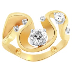 Nachlassring, 18 Karat Gelbgold, Rundschliff, 0,68 Karat, GIA