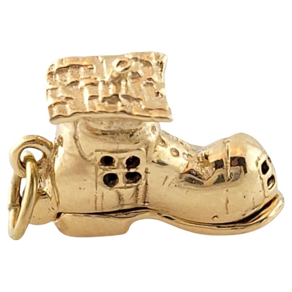 14K Yellow Gold Old Woman in a Shoe Charm #14509 For Sale