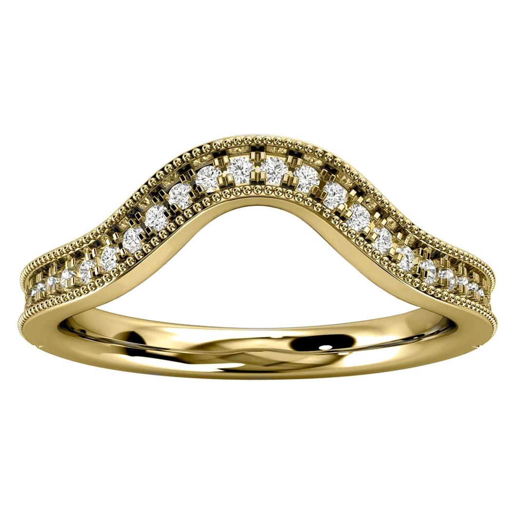 For Sale:  14K Yellow Gold Olive Milgrain Curve Diamond Ring '1/6 Ct. Tw'